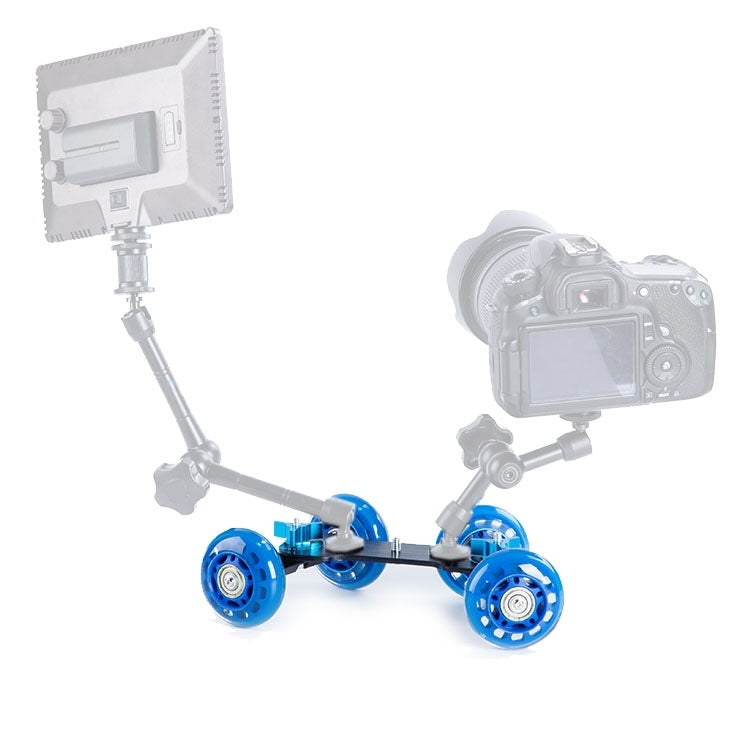 DEBO First Generation Camera Truck / Floor Table Video Slider Track Dolly Car for DSLR Camera / Camcorders(Blue) - Camera Dolly by DEBO | Online Shopping UK | buy2fix