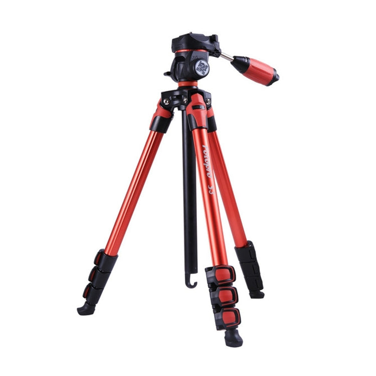 Fotopro S3 4-Section Folding Aluminum Legs Tripod PTZ Stand for SLR / Micro-SLR / Digital Cameras(Orange) - Tripods by Fotopro | Online Shopping UK | buy2fix