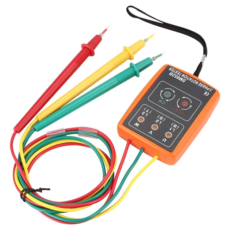 SM852B 3 Phase Rotation Tester Indicator Detector Meter(Orange) - Consumer Electronics by buy2fix | Online Shopping UK | buy2fix