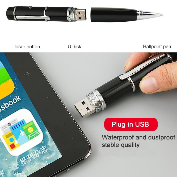 3 in 1 Laser Pen Style USB Flash Disk, Silver (16GB)(Silver) - Computer & Networking by buy2fix | Online Shopping UK | buy2fix