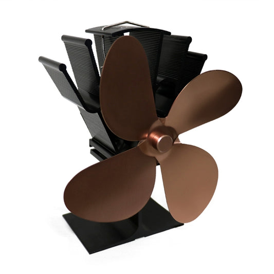 YL603 Eco-friendly Aluminum Alloy Heat Powered Stove Fan with 4 Blades for Wood / Gas / Pellet Stoves (Bronze) - Consumer Electronics by buy2fix | Online Shopping UK | buy2fix