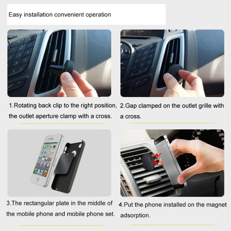 Young Player Car Magnetic Air Vent Mount Clip Holder Dock, For iPhone, Galaxy, Sony, Lenovo, HTC, Huawei, and other Smartphones(Black) - Car Holders by Young Player | Online Shopping UK | buy2fix