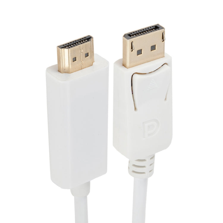DisplayPort Male to HDMI Male Adapter Cable, Length: 1.8m(White) - Computer & Networking by buy2fix | Online Shopping UK | buy2fix