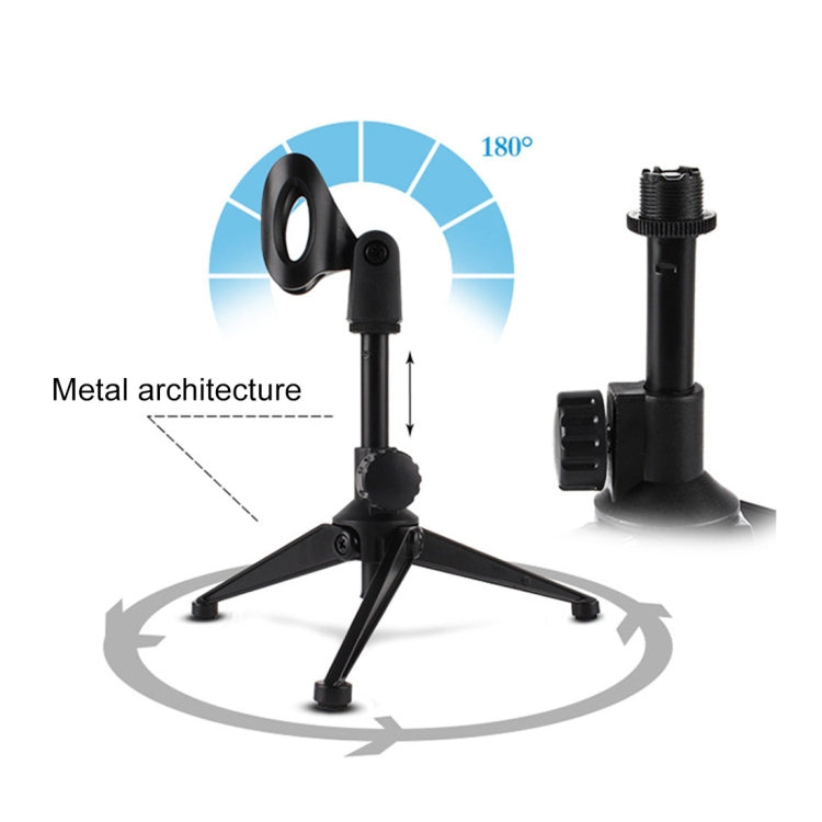 Extendable Adjustable Microphone Tripod Desktop Stand, Height: 19.5-24.5cm, For Live Broadcast, Show, KTV, etc - Consumer Electronics by buy2fix | Online Shopping UK | buy2fix