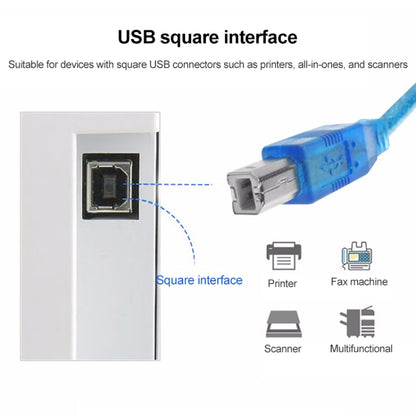 USB 2.0 Printer Extension AM to BM Cable, Length: 1.8m(Blue) - USB Cable by buy2fix | Online Shopping UK | buy2fix