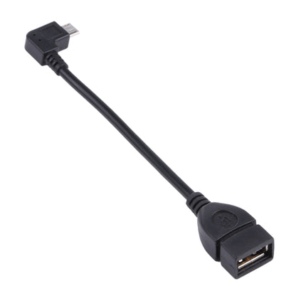 90 Degree Micro USB Male to USB 2.0 AF Adapter Cable with OTG Function For Galaxy / Nokia / LG / BlackBerry / HTC One X /Amazon Kindle / Sony Xperia etc. (13cm)(Black) - OTG Adapter by buy2fix | Online Shopping UK | buy2fix