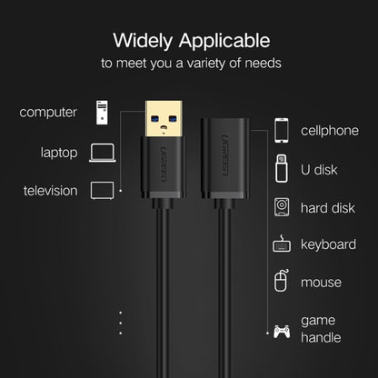 Ugreen 1m USB 3.0 Male to Female Data Sync Super Speed Transmission Extension Cord Cable - USB 3.0 by UGREEN | Online Shopping UK | buy2fix