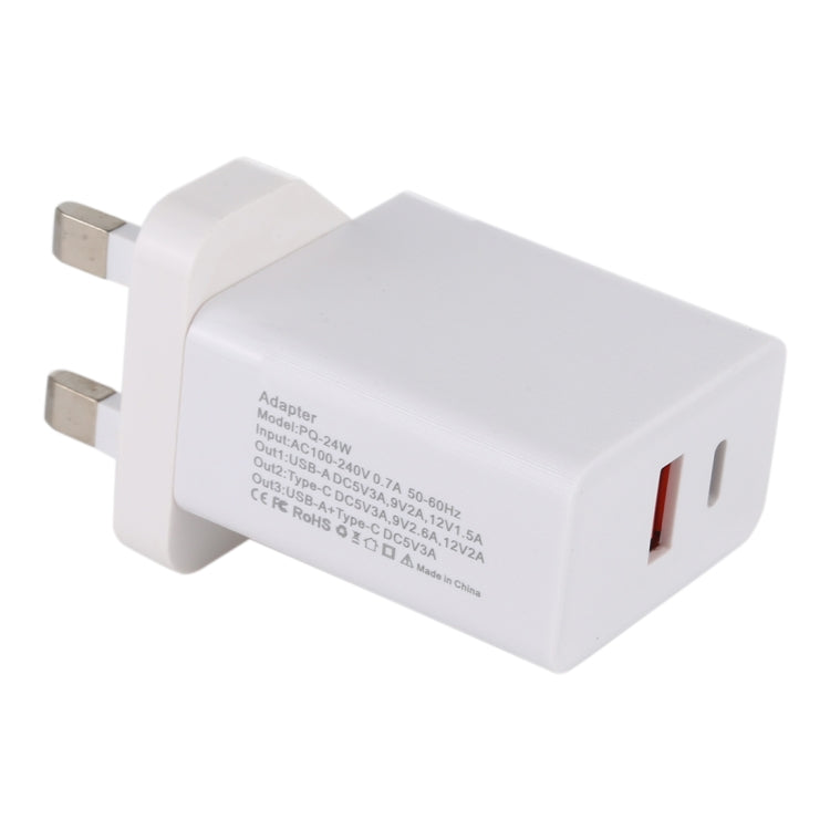 24W PD + QC3.0 Fast Charger Power Adapter Plug Adapter UK Plug - Consumer Electronics by buy2fix | Online Shopping UK | buy2fix