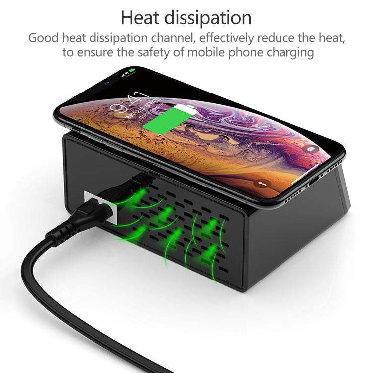 X9 9 in 1 QC 3.0 USB Interface + 6 USB Ports + PD 65W Ports + QI Wireless Fast Charging Multi-function Charger with LED Display - Multifunction Charger by buy2fix | Online Shopping UK | buy2fix