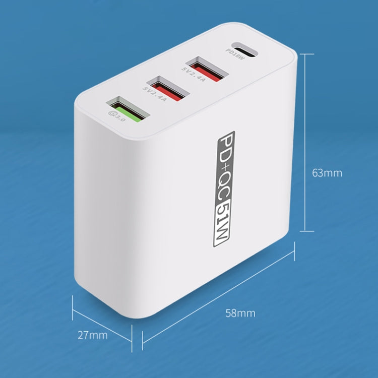 WLX-A6 4 Ports Quick Charging USB Travel Charger Power Adapter, UK Plug - USB Charger by buy2fix | Online Shopping UK | buy2fix