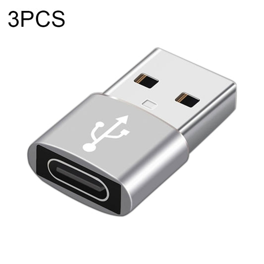 USB-C / Type-C Female to USB 3.0 Male Aluminum Alloy Adapter, Support Charging & Transmission Data(Silver) - Type-C Adapter by buy2fix | Online Shopping UK | buy2fix