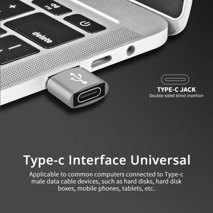 USB-C / Type-C Female to USB 2.0 Male Aluminum Alloy Adapter, Support Charging & Transmission(Silver) - Type-C Adapter by buy2fix | Online Shopping UK | buy2fix