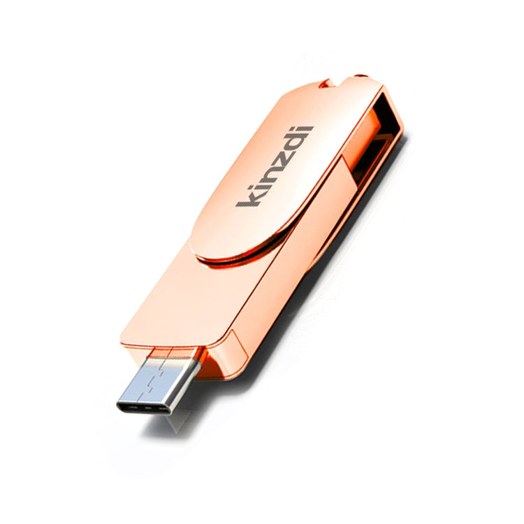 Kinzdi 64GB USB 3.0 + Type-C 3.0 Interface Metal Twister Flash Disk V11 (Rose Gold) - USB Flash Drives by Kinzdi | Online Shopping UK | buy2fix