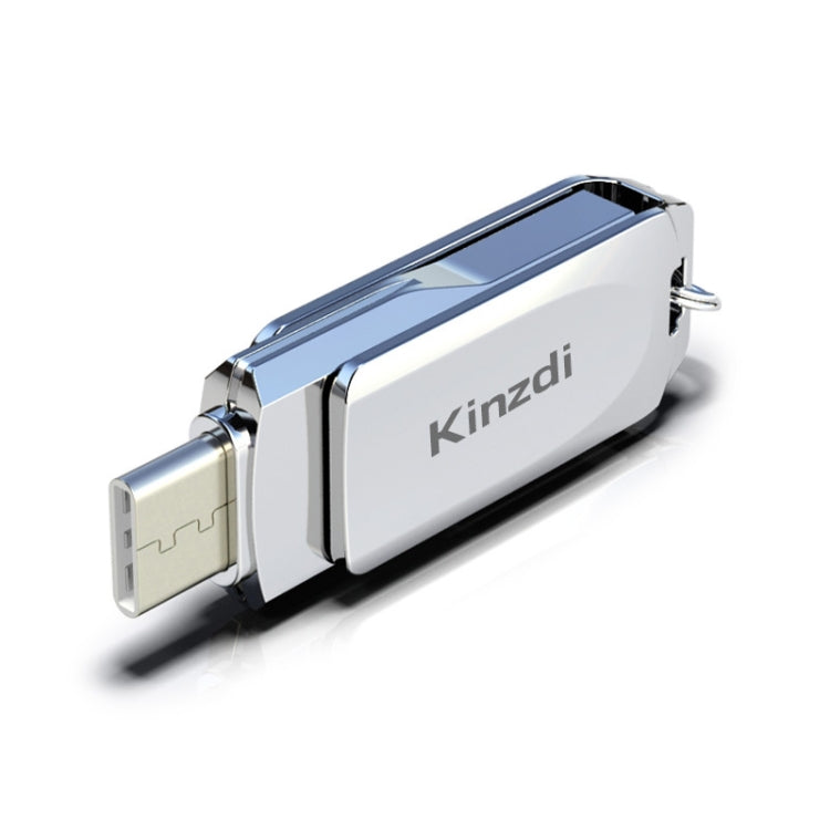 Kinzdi 32GB USB + Type-C Interface Metal Twister Flash Disk V10 (Silver) - USB Flash Drives by Kinzdi | Online Shopping UK | buy2fix