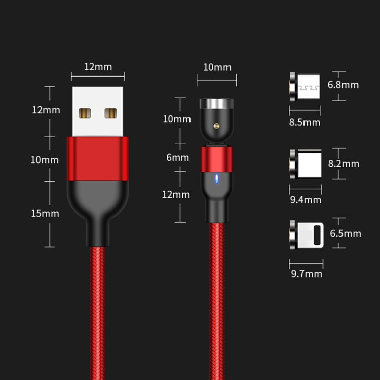 1m 2A Output USB to Micro USB Nylon Braided Rotate Magnetic Charging Cable(Red) - Mobile Accessories by buy2fix | Online Shopping UK | buy2fix