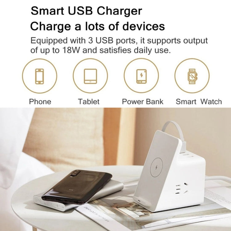 Original Xiaomi 10W Vertical Wireless Charger Socket with 3 USB Ports & Power Switch, Cable Length: 1.5m, CN Plug (White) - Multifunction Charger by Xiaomi | Online Shopping UK | buy2fix