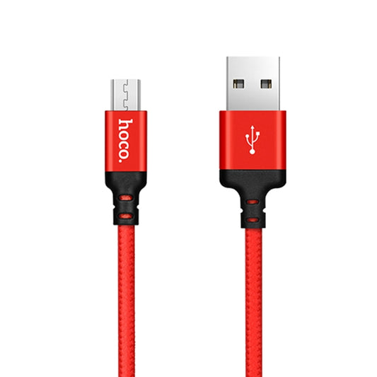 hoco X14 2m Nylon Braided Aluminium Alloy Micro USB to USB Data Sync Charging Cable(Red) - Micro USB Cable by hoco | Online Shopping UK | buy2fix
