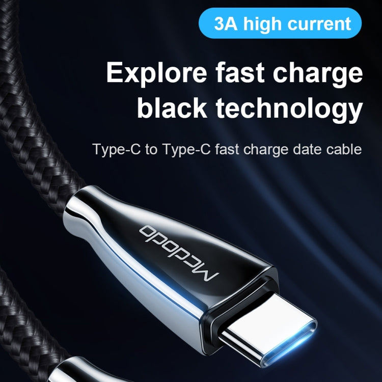 Mcdodo CA-5891 Excellence Series 3A Type-C to Type-C Cable, Length: 2m(Black) - USB-C & Type-C Cable by Mcdodo | Online Shopping UK | buy2fix
