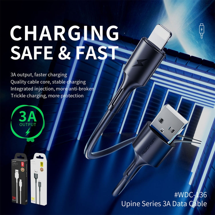 WK WDC-136 USB to Type-C / USB-C 3A Fast Charging Data Cable(Black) - USB-C & Type-C Cable by WK | Online Shopping UK | buy2fix