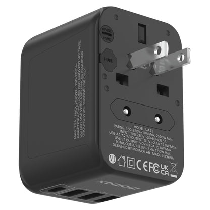 MOMAX UA12 1-World 17W Global Travel Fast Charger Power Adapter - Plug Adaptor by MOMAX | Online Shopping UK | buy2fix