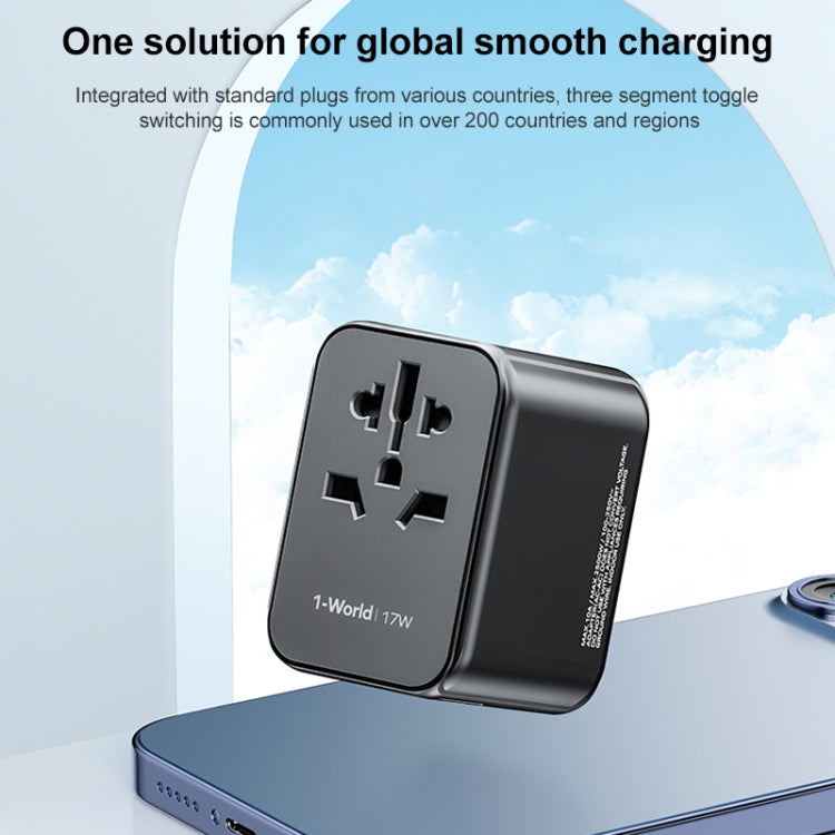 MOMAX UA12 1-World 17W Global Travel Fast Charger Power Adapter - Plug Adaptor by MOMAX | Online Shopping UK | buy2fix