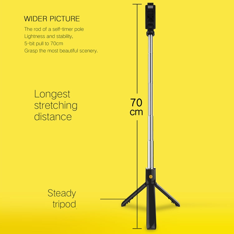 K07 Bluetooth 4.0 Mobile Phone Adjustable Bluetooth Selfie Stick Self-timer Pole Tripod (Black) - Consumer Electronics by buy2fix | Online Shopping UK | buy2fix