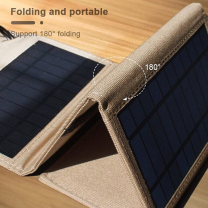 7W Monocrystalline Silicon Foldable Solar Panel Outdoor Charger with 5V Dual USB Ports (Black) - Charger by buy2fix | Online Shopping UK | buy2fix
