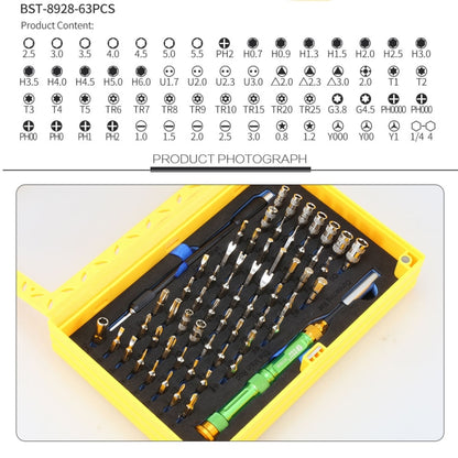 BEST BST-8928 Screwdriver Magnetic Bit Driver Kit 63 in 1 Professional Screwdrivers Set - Screwdriver Set by BEST | Online Shopping UK | buy2fix