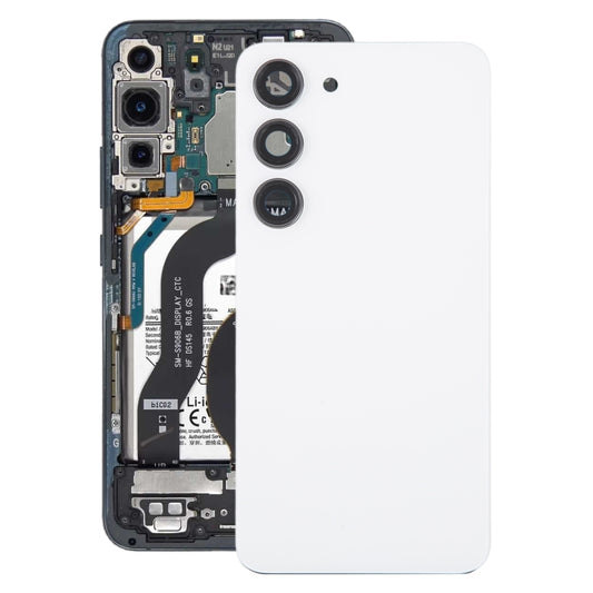 For Samsung Galaxy S23 SM-S911B OEM Glass Battery Back Cover with Camera Lens Cover(White) - Repair & Spare Parts by buy2fix | Online Shopping UK | buy2fix