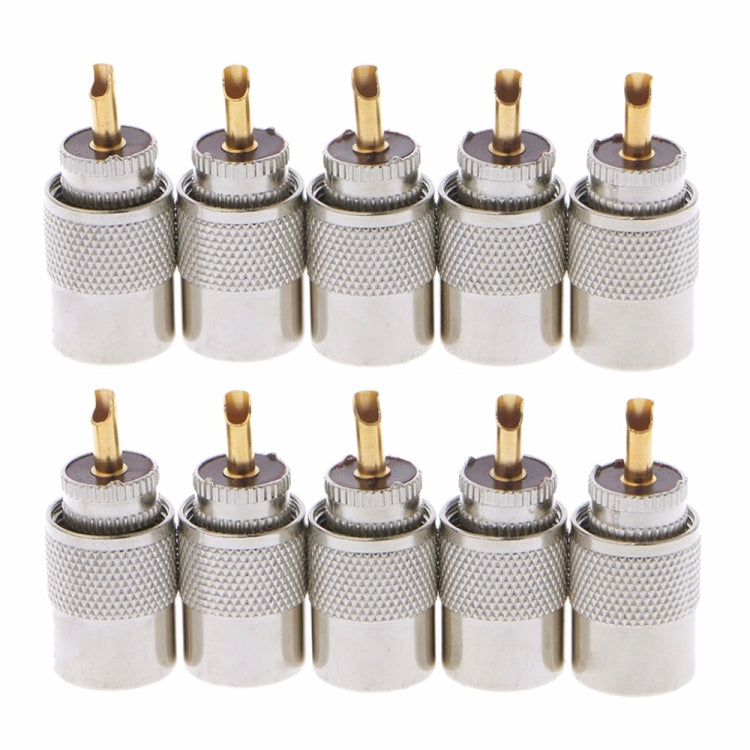 10 PCS UHF Connector Plugs PL-259 Male Solder for RG8X Coaxial Cable - Security by buy2fix | Online Shopping UK | buy2fix