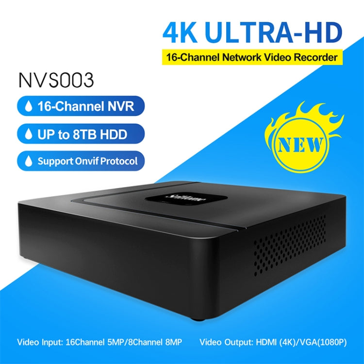 SriHome NVS003 4K Ultra HD 16 Channel Network Video Recorder, US Plug - Security by SriHome | Online Shopping UK | buy2fix