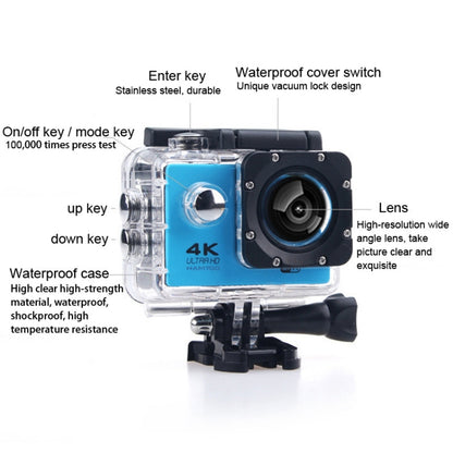 HAMTOD H9A HD 4K WiFi Sport Camera with Waterproof Case, Generalplus 4247, 2.0 inch LCD Screen, 120 Degree Wide Angle Lens (Black) - DJI & GoPro Accessories by HAMTOD | Online Shopping UK | buy2fix