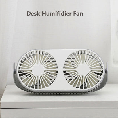 Small Bean Desktop Desktop Double Leaf Usb Mini Fan(Gray) - Consumer Electronics by buy2fix | Online Shopping UK | buy2fix