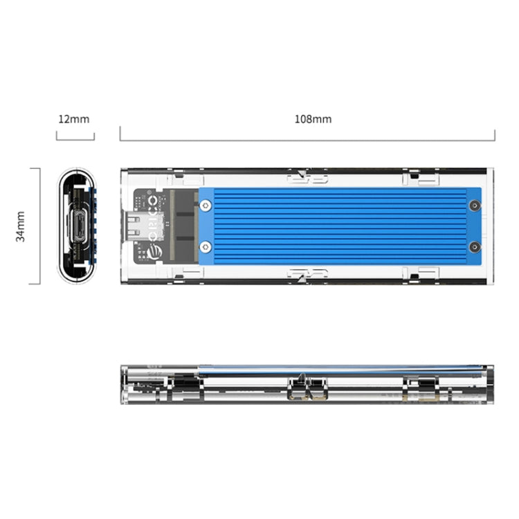 ORICO TCM2M-C3 M.2 SSD Dual Protocol Hard Disk Case - HDD Enclosure by ORICO | Online Shopping UK | buy2fix