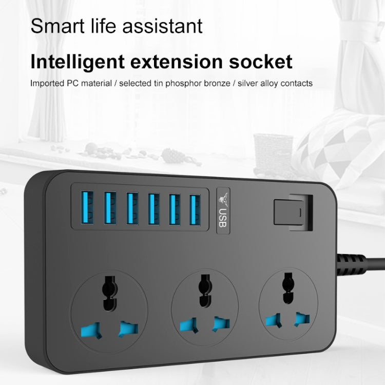 T09 3000W High Power Multi-Function Plug-in 3-Hole International Universal Jack + 6 USB Intelligent Charging US PLUG - Consumer Electronics by buy2fix | Online Shopping UK | buy2fix