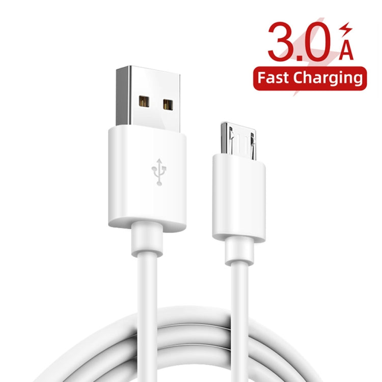 2 in 1 1m USB to Micro USB Data Cable + 30W QC 3.0 4 USB Interfaces Mobile Phone Tablet PC Universal Quick Charger Travel Charger Set, EU Plug(White) - Mobile Accessories by buy2fix | Online Shopping UK | buy2fix