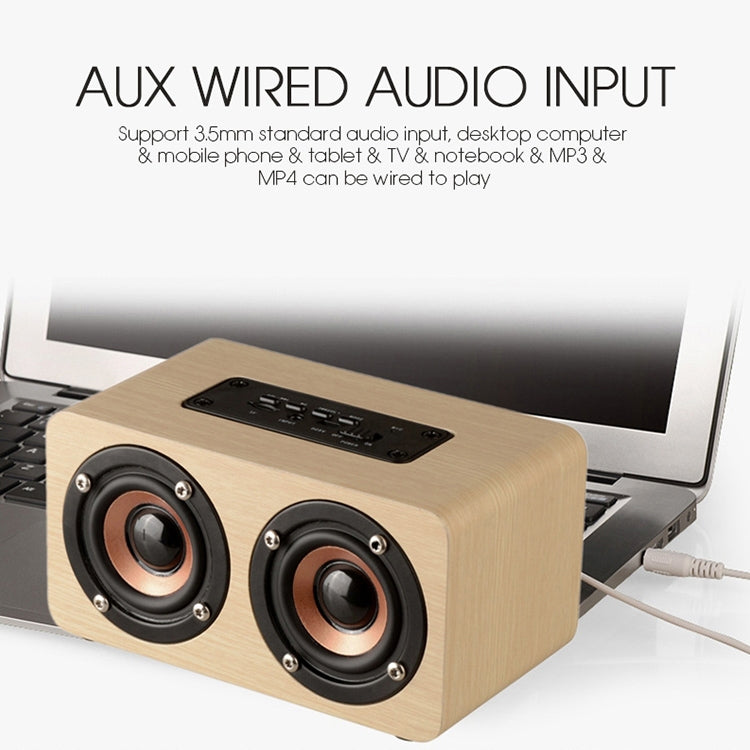 W5 Portable HiFi Shock Bass Wooden Bluetooth Speaker(Dark Brown) - Mini Speaker by buy2fix | Online Shopping UK | buy2fix