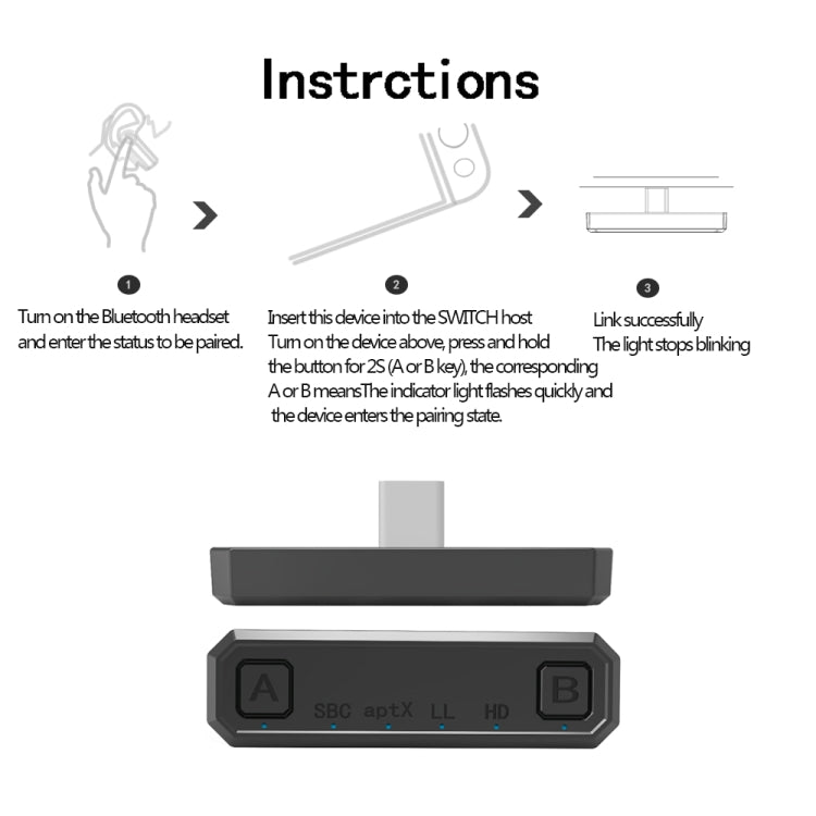 B35 Type-C Bluetooth 5.0 Wireless Transmitter Audio one-drag-two Transmitter For PS4 / Switch - Adapter by buy2fix | Online Shopping UK | buy2fix