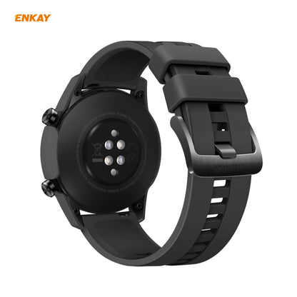 For Huawei Watch GT 2 46mm ENKAY Hat-Prince ENK-AC8202 Full Coverage PC Frosted Case + 9H Tempered Glass Protector(Transparent) - Watch Cases by ENKAY | Online Shopping UK | buy2fix