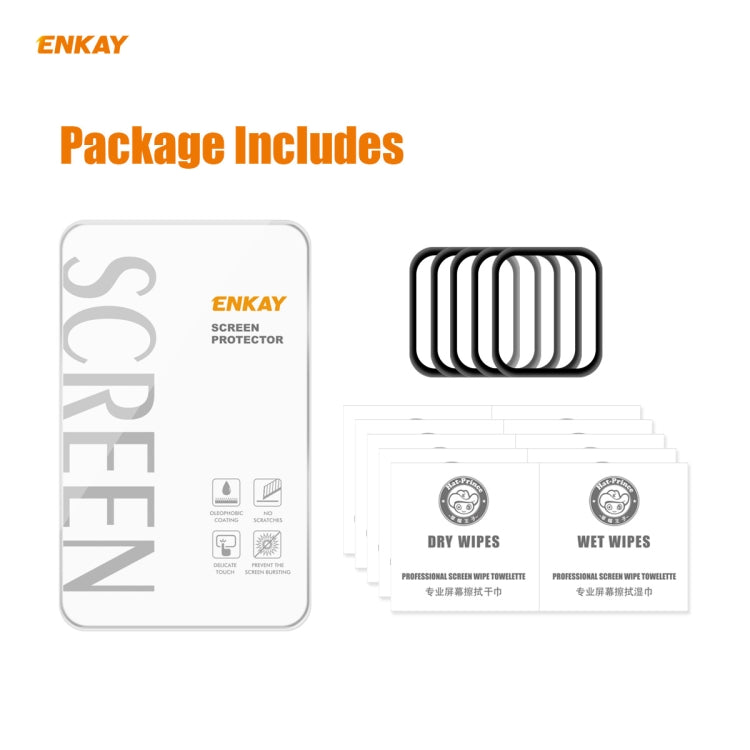 For Apple Watch 6/5/4/SE 44mm 5 PCS ENKAY Hat-Prince 3D Full Screen Soft PC Edge + PMMA HD Screen Protector Film - Watch Cases by ENKAY | Online Shopping UK | buy2fix