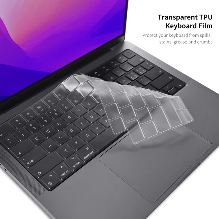 For MacBook Air 13.6 2022 A2681 EU Version ENKAY 3 in 1 Crystal Laptop Case with TPU Keyboard Film / Anti-dust Plugs (Sierra Blue) - MacBook Air Cases by ENKAY | Online Shopping UK | buy2fix