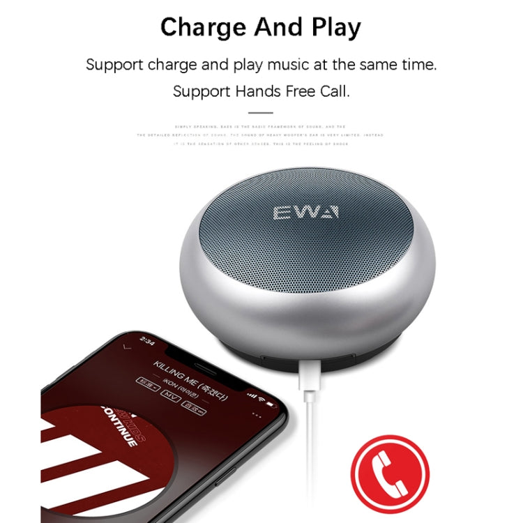 EWA A110 IPX5 Waterproof Portable Mini Metal Wireless Bluetooth Speaker Supports 3.5mm Audio & 32GB TF Card & Calls(Black) - Mini Speaker by EWA | Online Shopping UK | buy2fix