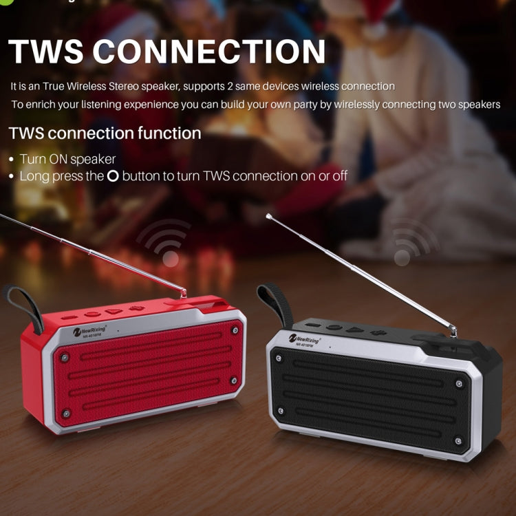 NewRixing NR4018FM TWS Portable Stereo Bluetooth Speaker, Support TF Card / FM / 3.5mm AUX / U Disk / Hands-free Call(Blue) - Mini Speaker by New Rixing | Online Shopping UK | buy2fix