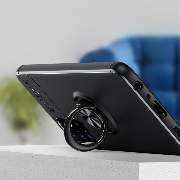 For Samsung Galaxy A32 5G Metal Ring Holder 360 Degree Rotating TPU Case(Black+Blue) - Samsung Accessories by buy2fix | Online Shopping UK | buy2fix