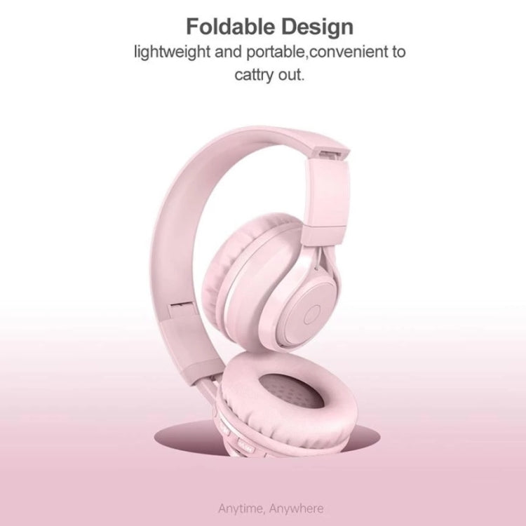 BT06C Cute Wireless Bluetooth 5.0 Headset for Children with Microphone LED Light Suppport Aux-in(Pink) - Headset & Headphone by buy2fix | Online Shopping UK | buy2fix