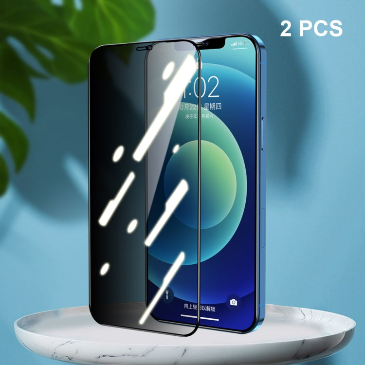 For iPhone 12 / 12 Pro 2pcs ENKAY Hat-Prince Full Coverage 28 Degree Privacy Screen Protector Anti-spy Tempered Glass Film - iPhone 12 / 12 Pro Tempered Glass by ENKAY | Online Shopping UK | buy2fix