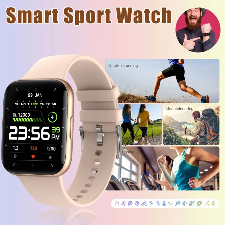 P25 1.69 inch Color Screen Smart Watch, IP68 Waterproof,Support Heart Rate Monitoring/Blood Pressure Monitoring/Blood Oxygen Monitoring/Sleep Monitoring(Gold) - Smart Wear by buy2fix | Online Shopping UK | buy2fix
