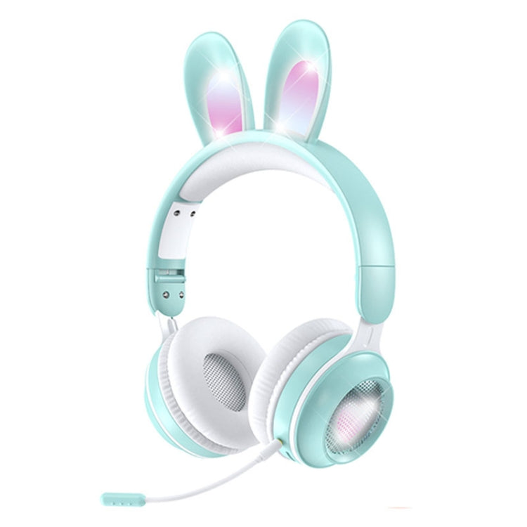 KE-01 Rabbit Ear Wireless Bluetooth 5.0 Stereo Music Foldable Headset with Mic For PC(Mint Green) - Headset & Headphone by buy2fix | Online Shopping UK | buy2fix