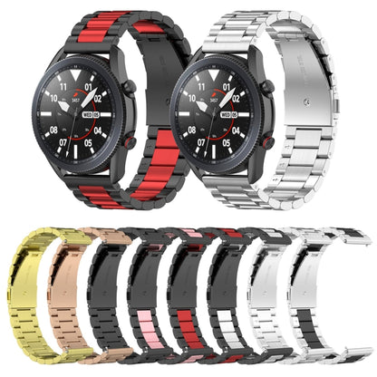 For Huawei Watch GT Runner / Watch GT 3 46mm Three Bead Stainless Steel Watch Band (Black) - Smart Wear by buy2fix | Online Shopping UK | buy2fix