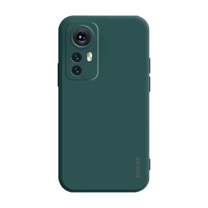 For Xiaomi 12 Pro / 12S Pro ENKAY Liquid Silicone Soft Shockproof Phone Case(Dark Green) - 12 Pro Cases by ENKAY | Online Shopping UK | buy2fix